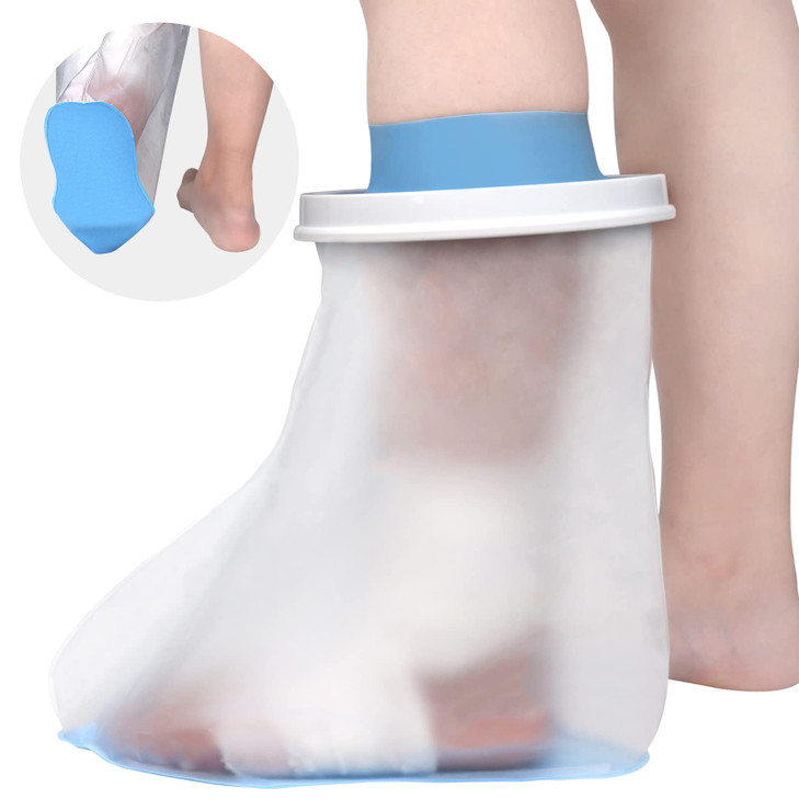 Waterproof Foot Cover for Shower Adult, Foot Cast Covers with Non-Slip Padding