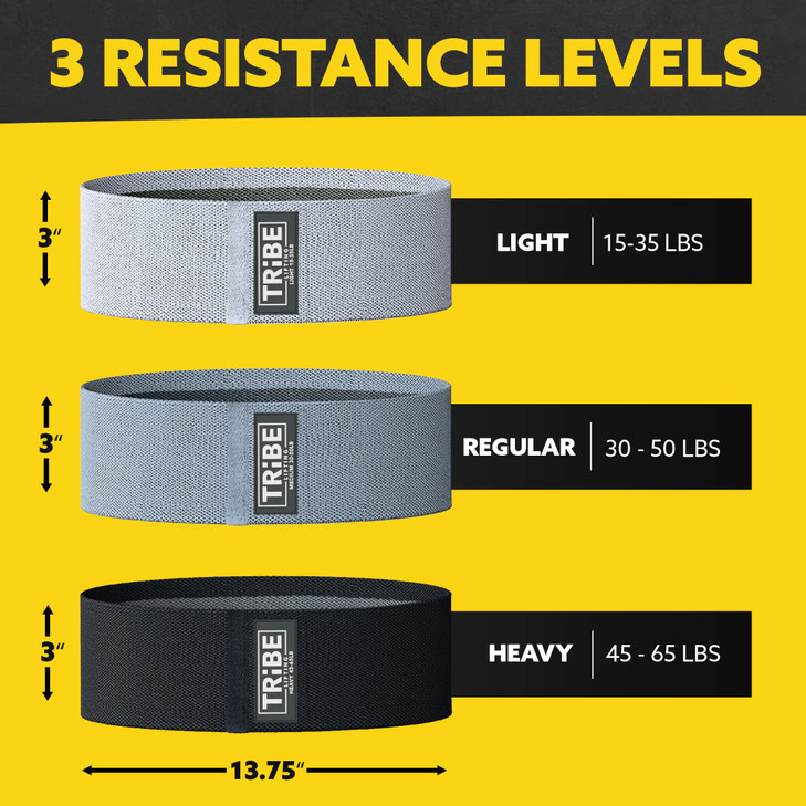 Tribe Lifting Fabric Resistance Bands for Exercise