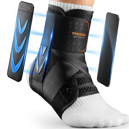 WHCOOL Slim-Fit Ankle Brace for Sprained Ankle, Quick Lace Up Ankle Support