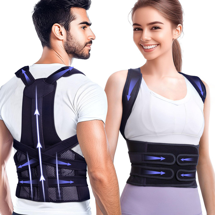 Kepwaa Posture Corrector for Women and Men, Full Back Brace Support, FSA&HSA