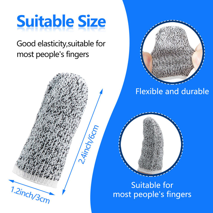 Honoson 60 Pieces Cut Resistant Finger Cots Gel Finger Guards Protectors