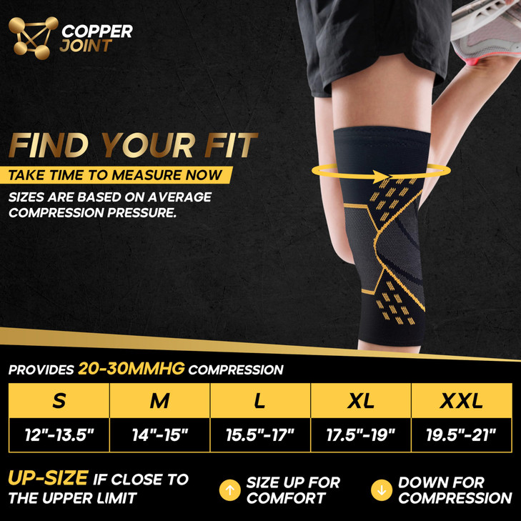 CopperJoint Pull-On Knee Compression Sleeve for Women & Men, Athletic Knee