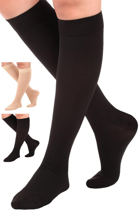 Made in USA - Compression Support Knee High for Women and Men 30-40mmHg