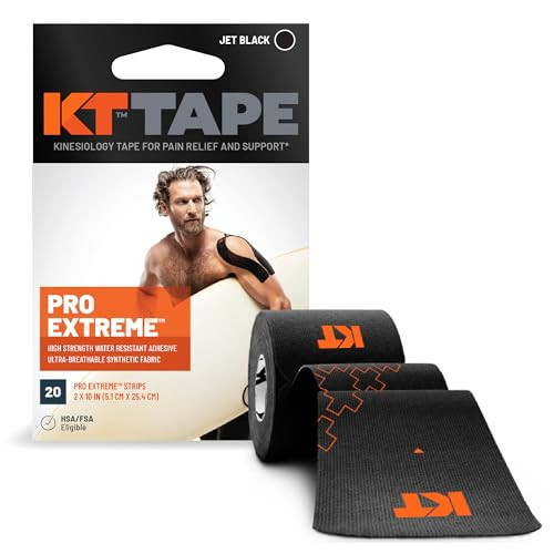 KT Tape, Pro Extreme Synthetic Kinesiology Athletic Tape, 20 Count, 10 Precut