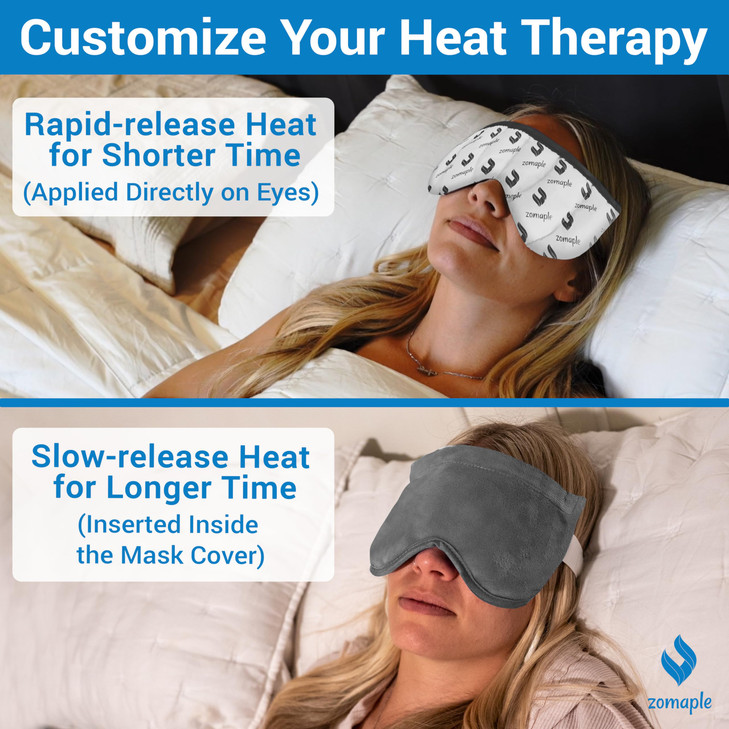 ZOMAPLE Heated Eye Mask, Grey - Soothing Moist Heat for Dry, Tired Eyes