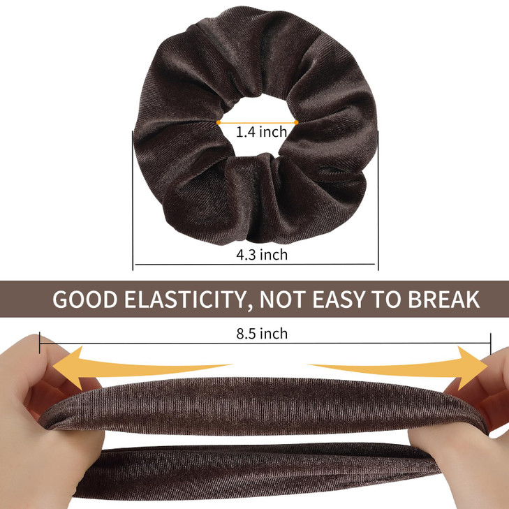 Mandydov 12 Pcs Velvet Hair Scrunchies Elastic Hair Ties Ropes Scrunchie for Women Hair Accessories