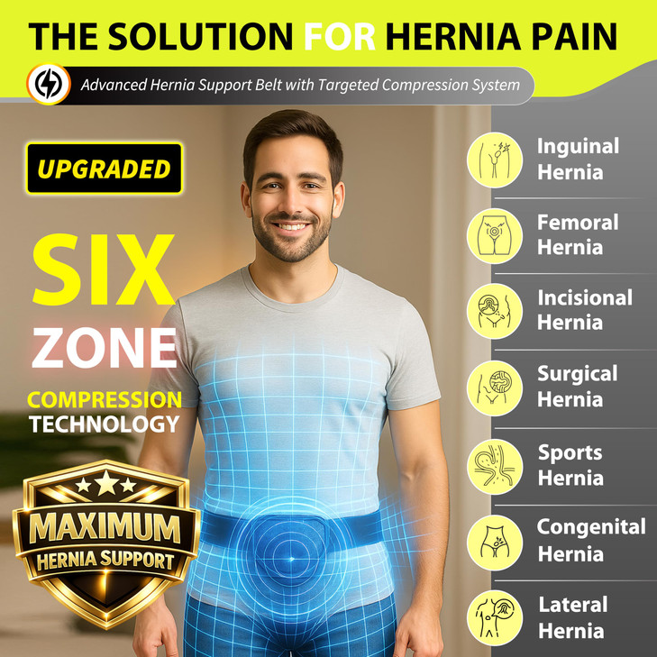 BLITZU Inguinal Hernia Support Belt for Men & Women, Adjustable Left or Right