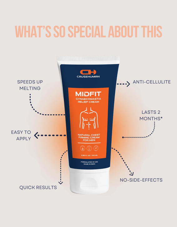 Cause Human Midfit Cream 3.38 fl oz | Anti Cellulite Hot Cream, Body Sculpting Cellulite Workout Cream for Men | Bum Cellulite Scar Cleansing Essenti