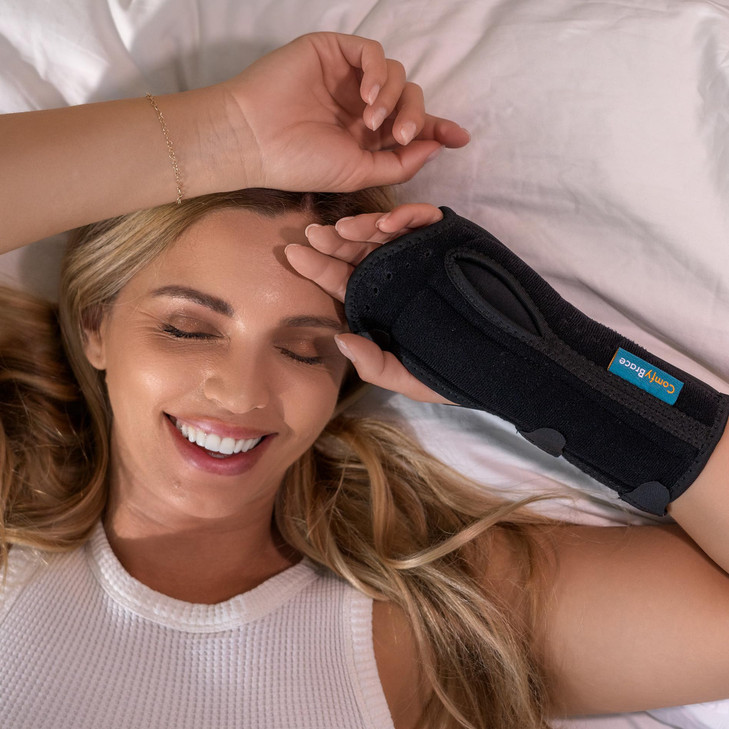 ComfyBrace Carpal Tunnel Wrist Brace - with Splint and Palm Cushion