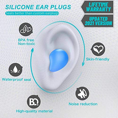 Silicone Ear Plugs for Sleeping Swimming,Reusable Moldable Noise Cancelling