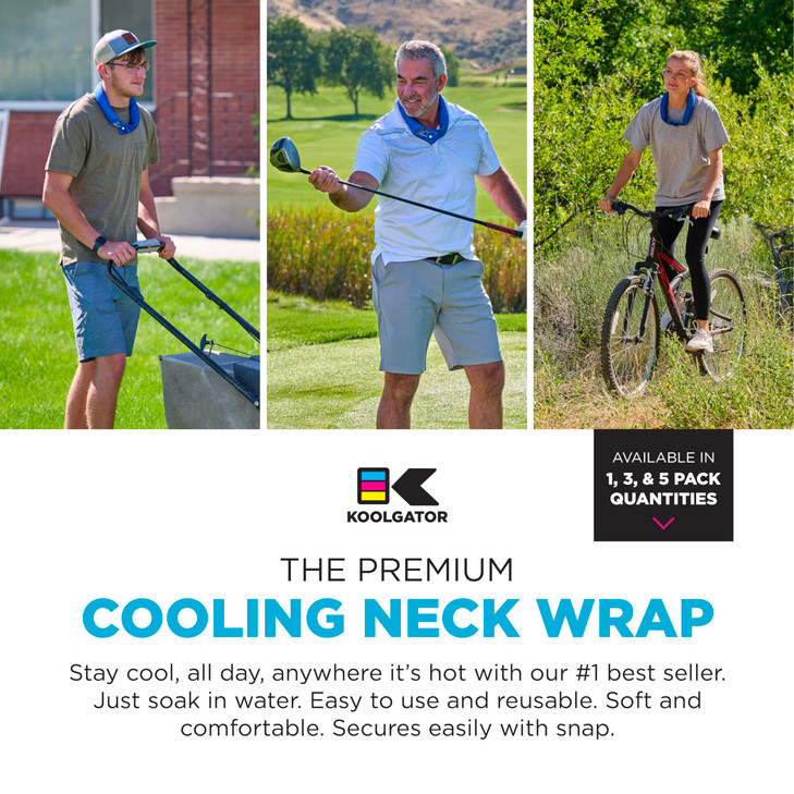 KOOLGATOR Evaporative Cooling Neck Wrap - Reusable Neck Cooler