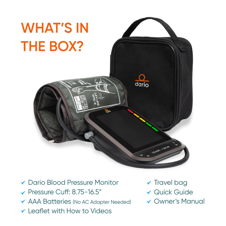 Dario Blood Pressure Monitor for Home Use Gen2 Automatic Machine, LCD Backlit