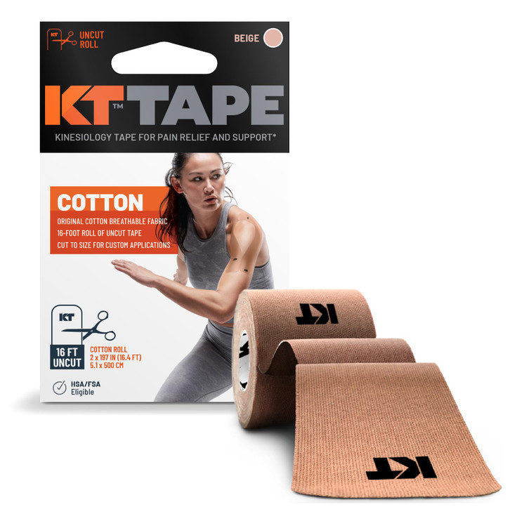 KT Tape, Original Cotton, Elastic Kinesiology Athletic Tape, 16 Uncut Roll