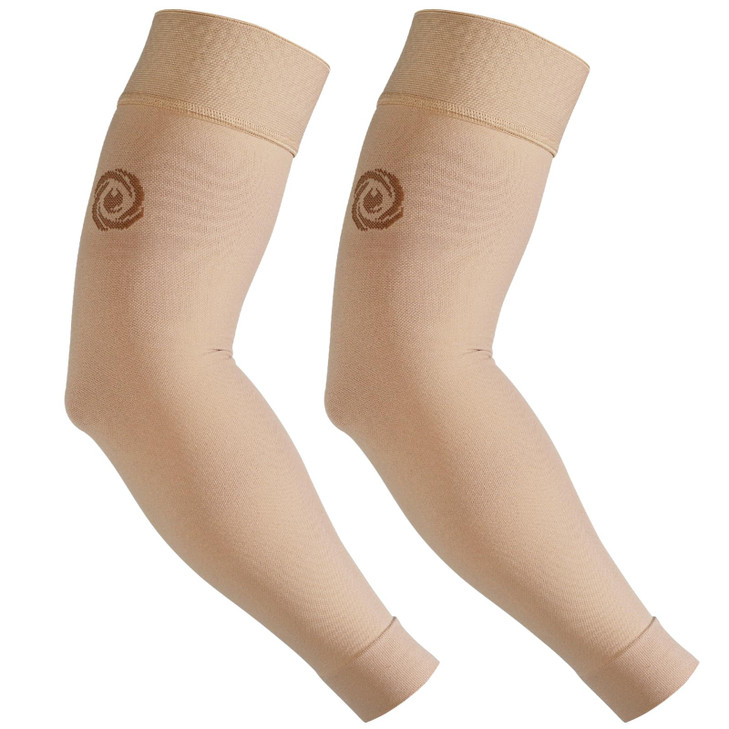 NURCOM Medical Compression Arm Sleeve for Men Women, 2 Pack, No Silicone