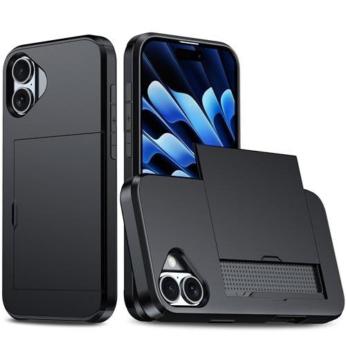 HTXWXJC Phone Case for iPhone 16 Plus Case, Apple iPhone 16 Plus Case with Screen Protector, Wallet Case with Card Holder Case PC+TPU Anti Drop Prote