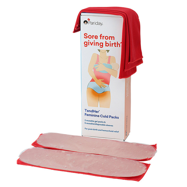 TendHer Reusable Perineal Ice Packs for Postpartum & Hemorrhoid Pain Relief, Hot