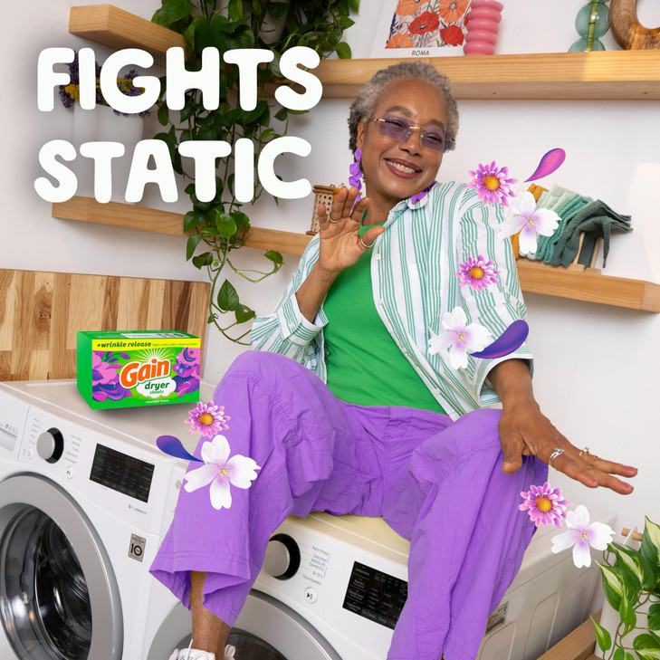 Gain Moonlight Breeze Anti Static Dryer Sheet, For Laundry Wrinkle Care, 240