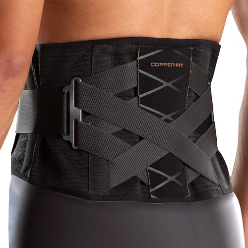Copper Fit X-Back Brace for Lower Back Pain, Lumbar Support, Herniated Disc