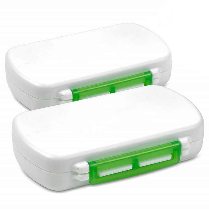 Pill Boxes- Pack of 2 Waterproof Medicine Pill Holder Cases, BPA-Free Daily