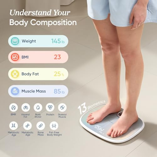 Etekcity Smart Rechargeable Scale for Body Weight, BMI, Fat, Muscle Mass