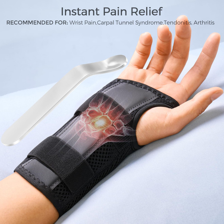 FREETOO Wrist Brace for Carpal Tunnel, Adjustable Wrist Support Splint for Men