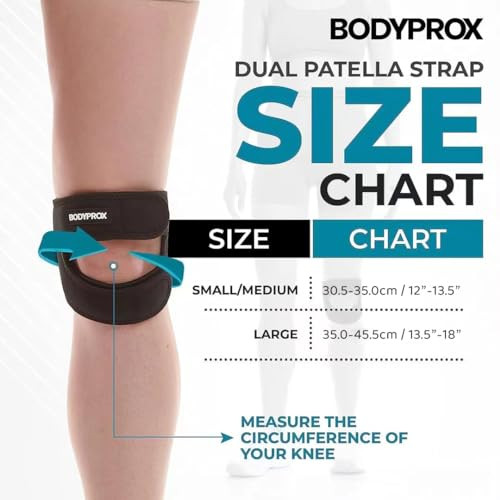 Bodyprox Patellar Tendon Support Strap (Large), Knee Pain Relief Adjustable