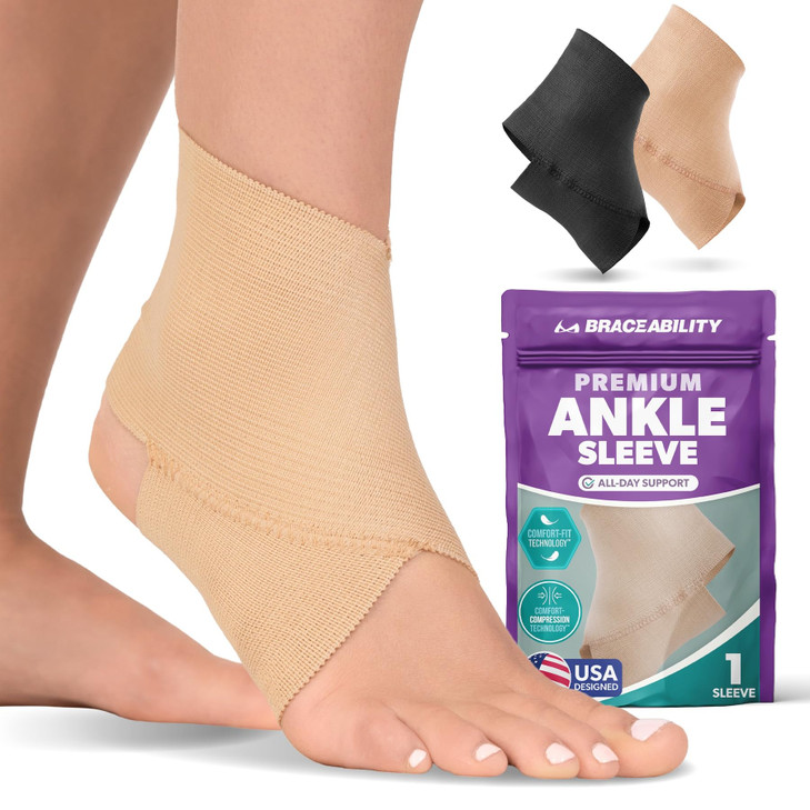 BraceAbility Elastic Ankle Support Brace