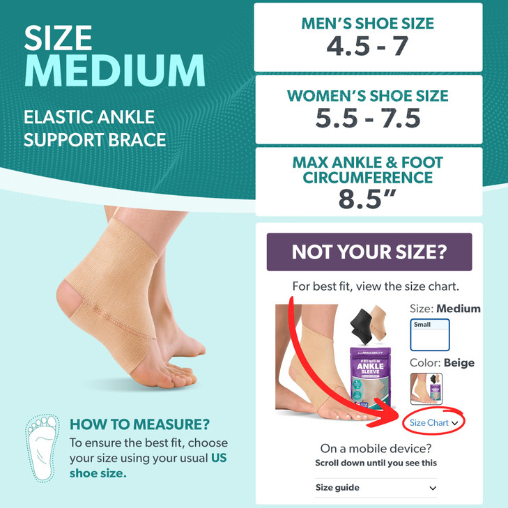 BraceAbility Elastic Ankle Support Brace