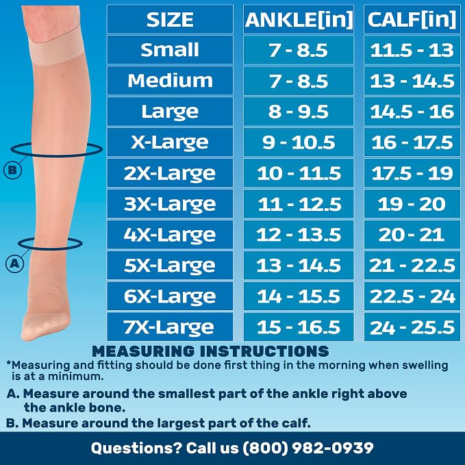 ABSOLUTE SUPPORT Made in USA Sheer Compression Socks for Women 15-20 mmHg