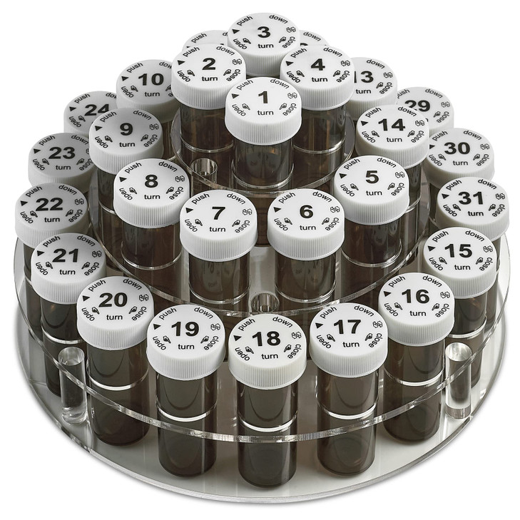 Monthly Pill Bottle Organizer Caddy