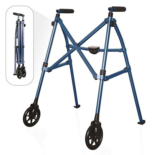 Stander Space Saver Walker, Lightweight Folding Rolling Mobility Aid for Seniors
