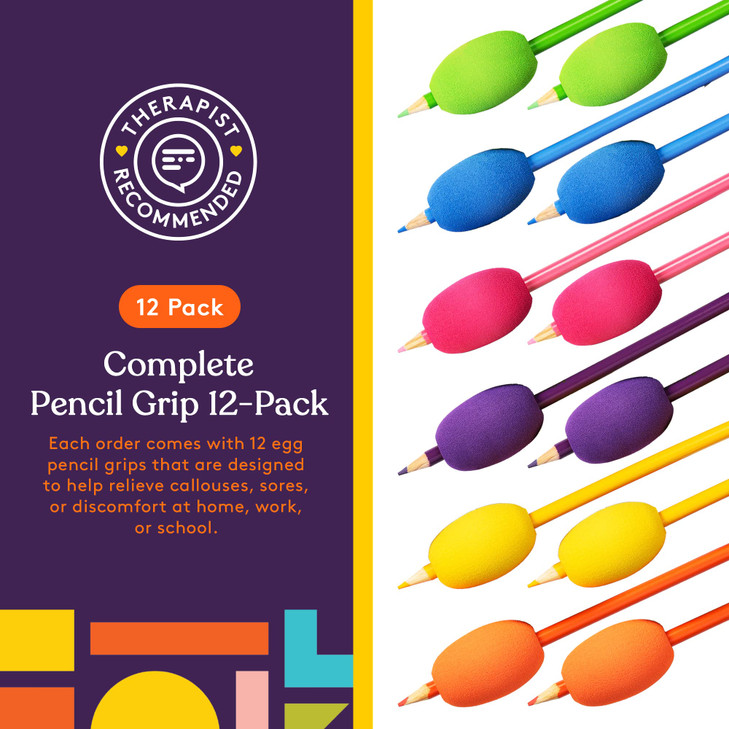 Special Supplies Egg Pen-Pencil Grips for Kids and Adults Colorful, Cushioned