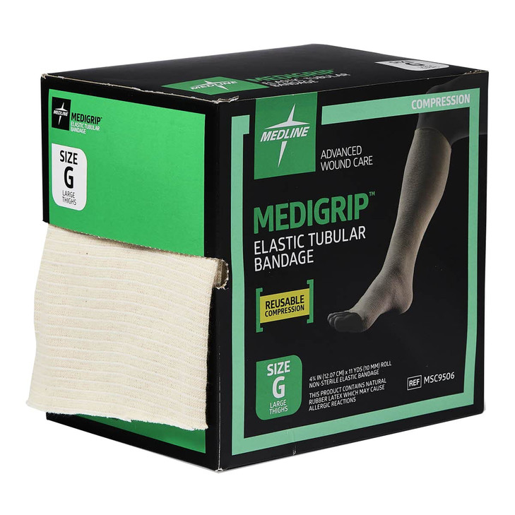 Medline Medigrip Elastic Tubular Bandages, Size G, For Large Thighs