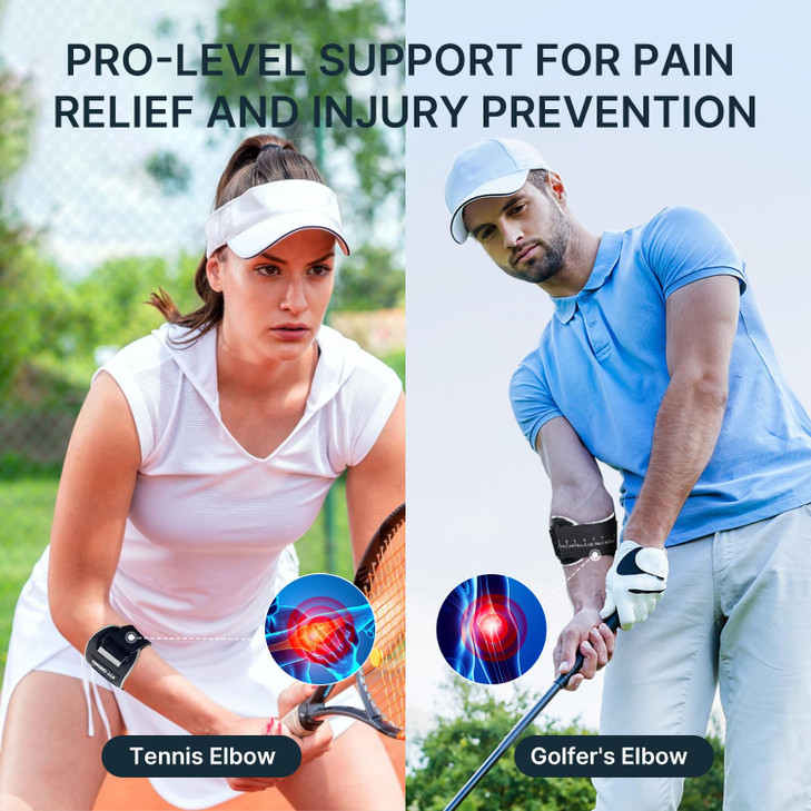 Fit Geno Elbow Brace for Tennis & Golfer's Elbow: Adjustable Elbow Strap