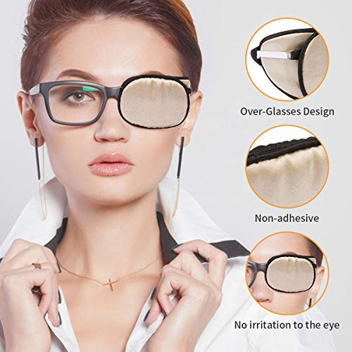 eZAKKA Eye Patches for Adults, Eye Patch for Glasses Silk Patch for Lazy Eye
