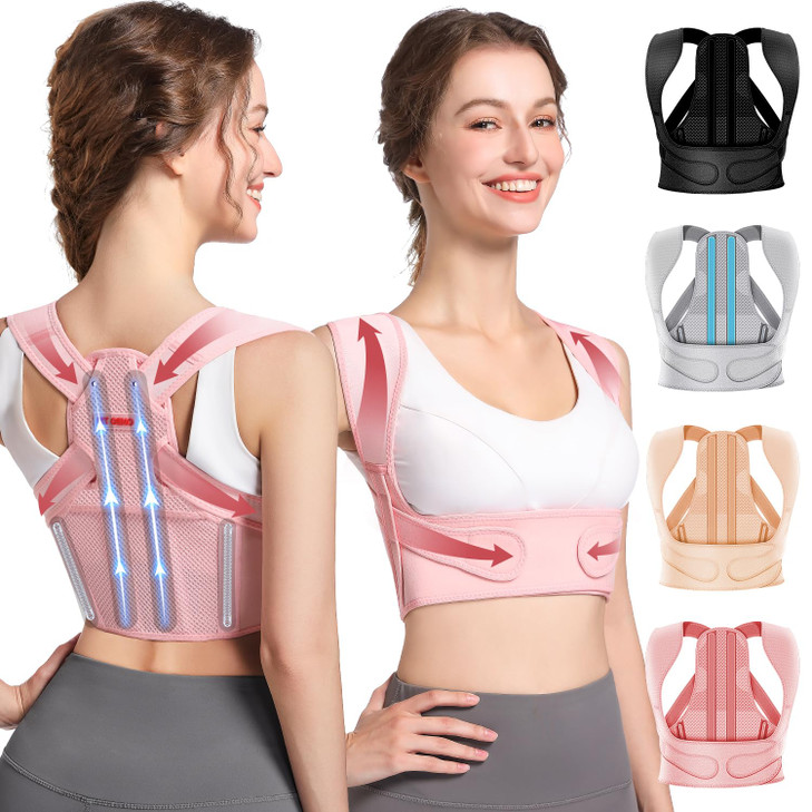 Fit Geno Posture Corrector for Women: Adjustable Lightweight Upper Back Brace