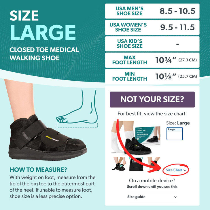 BraceAbility Closed Toe Medical Walking Shoe