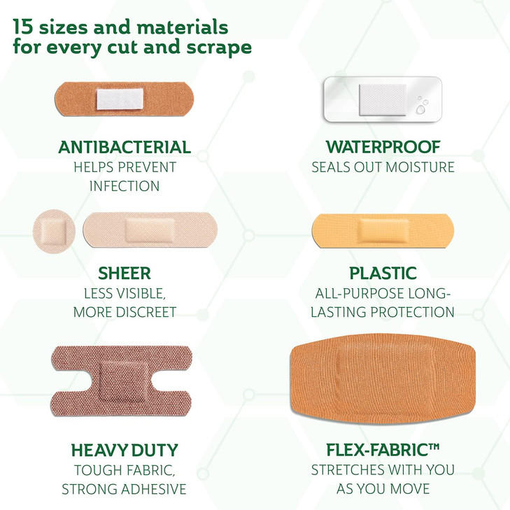 CURAD Assorted Bandages Variety Pack, 300 Count, 6 Styles Including