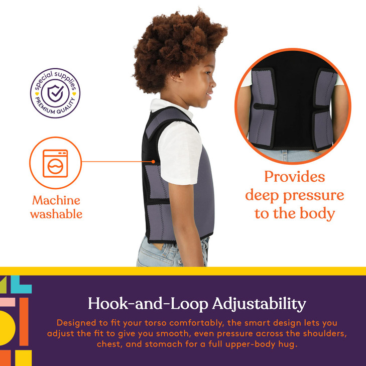 Special Supplies Sensory Compression Vest Deep Pressure Comfort (Grey, Small)