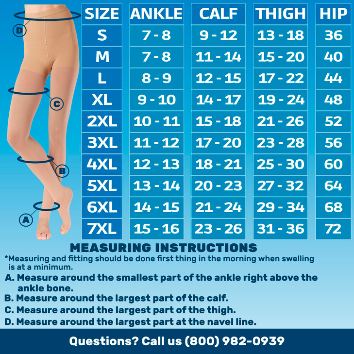 ABSOLUTE SUPPORT Compression Tights for Women 20-30mmHg with Open Toe