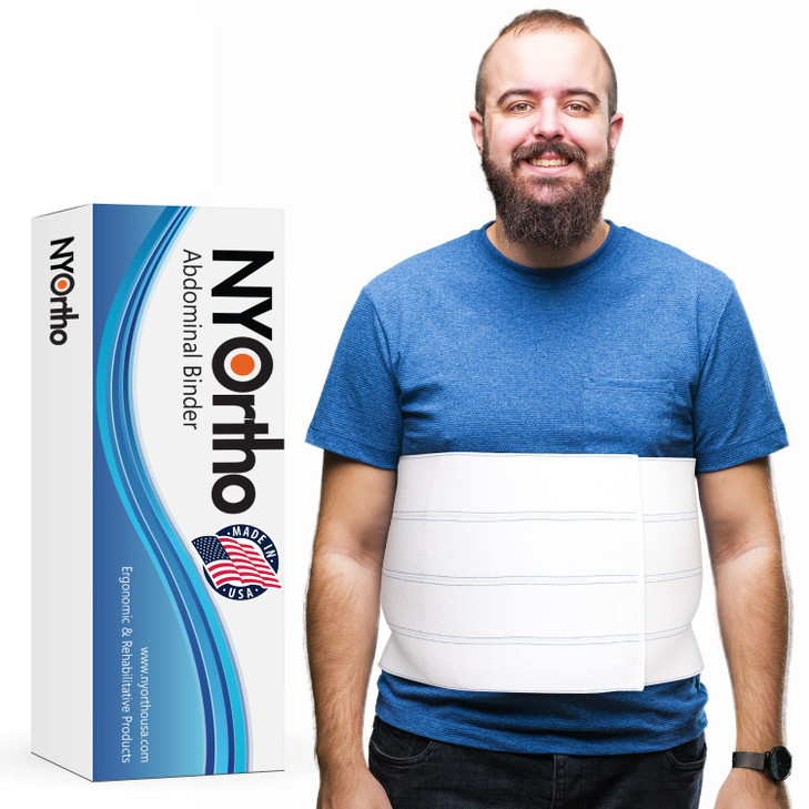 NYOrtho Bariatric Abdominal Binder,12-Inch Wide Elastic Belly Wrap for Plus-Size