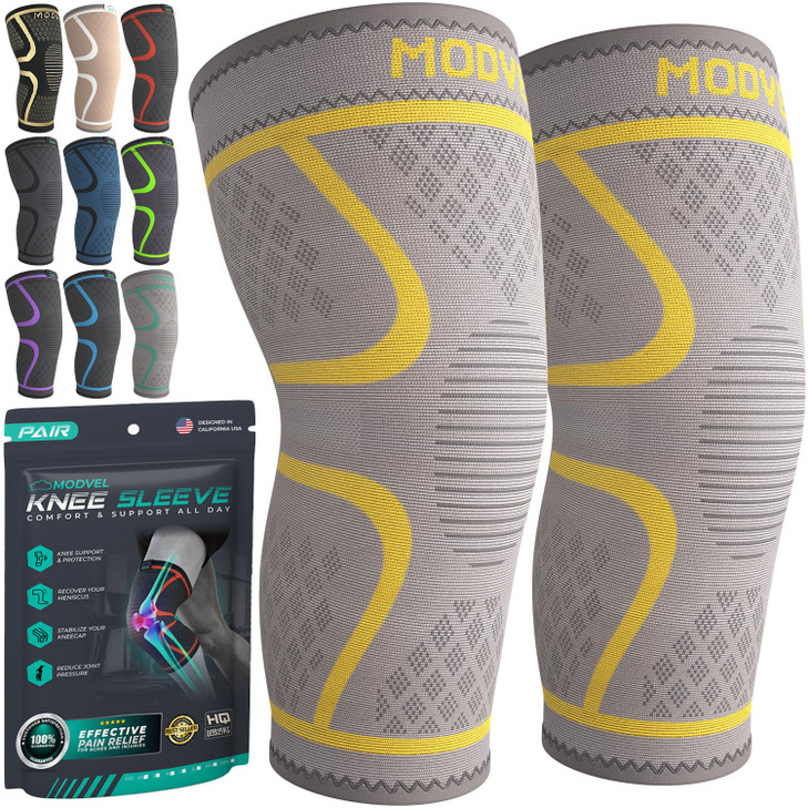 Modvel Compression Knee Brace for Women & Men, 2-Pack Knee Brace for Running