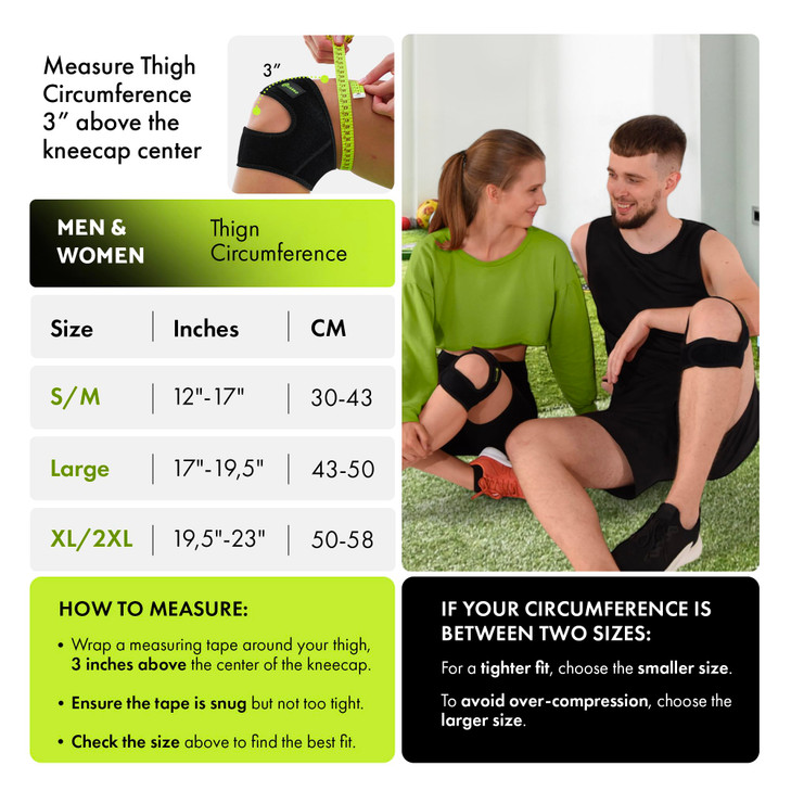 GARNO Knee Brace Plus Size, Dual Patella Tendon Support Strap, Adjustable