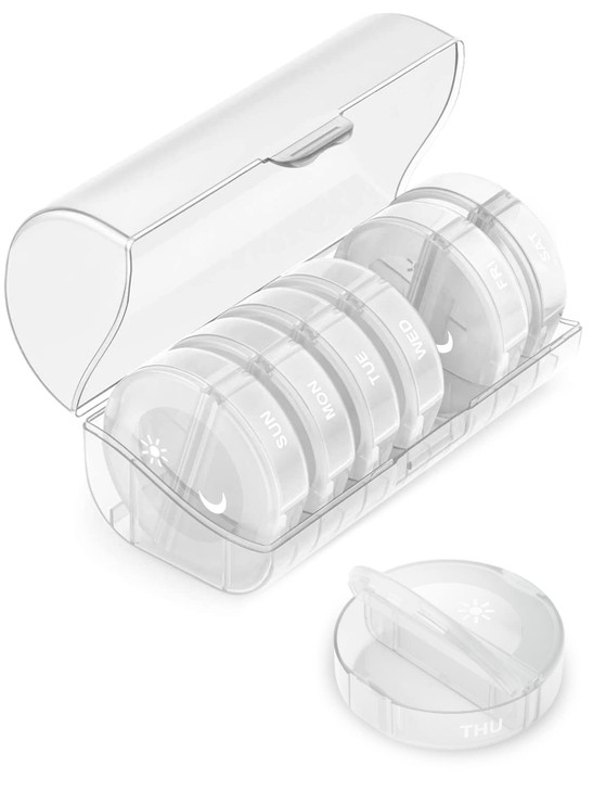TookMag Pill Organizer 2 Times a Day, Travel Medicine Pill Organizer, Weekly AM