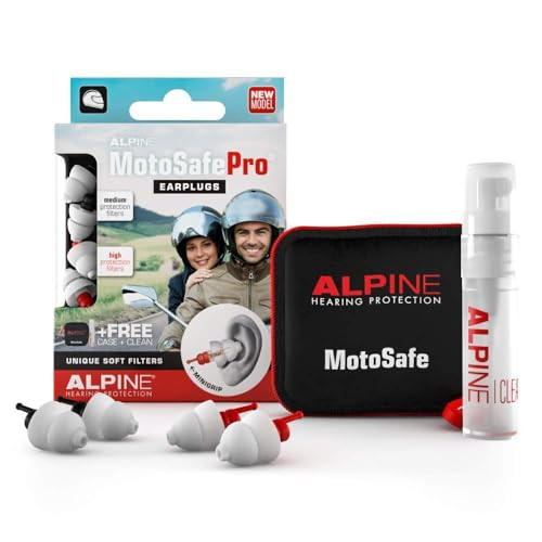 Alpine MotoSafe Pro - Premium Motorcycle Ear Plugs for Wind Noise Reduction