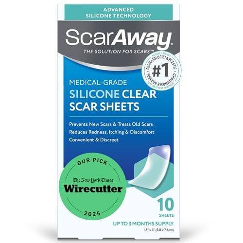 ScarAway Advanced Clear Silicone Scar Sheets, Medical Grade Silicone Strips