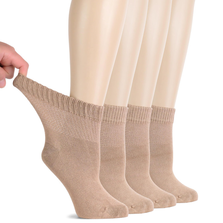 Hugh Ugoli Diabetic Socks for Women, Super Soft & Thin Ankle Socks, Wide &