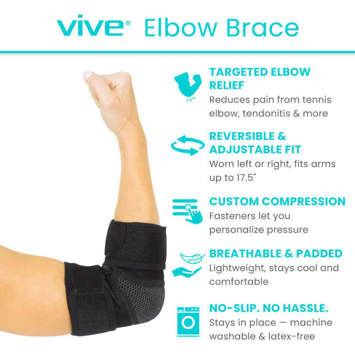 Vive Elbow Brace - Tennis Compression Sleeve