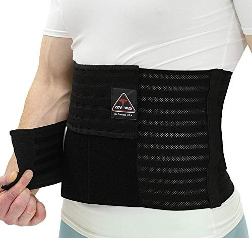 ITA-MED 12" Abdominal Binder for Men, Adjustable & Breathable Post Surgery