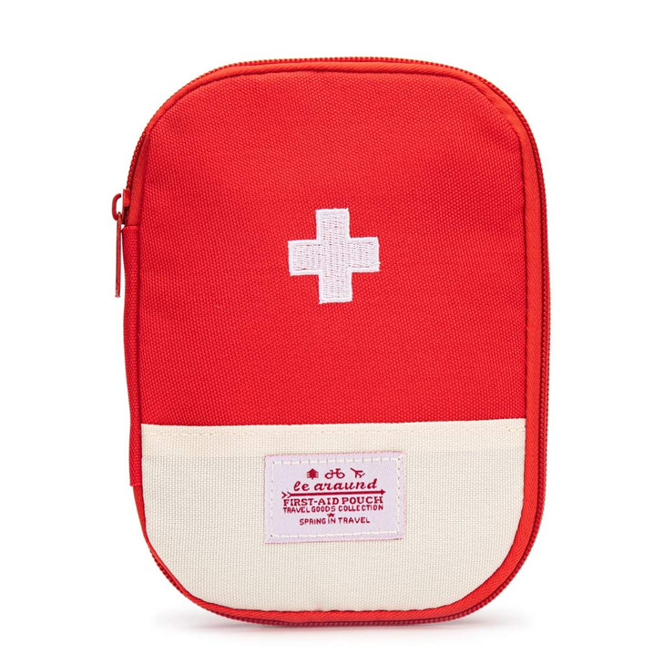 Jipemtra Red First Aid Bag Empty 1st Aid Bag Section Dividers Medical Travel